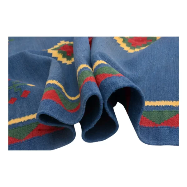 Tribal Handmade Blue Kilim Rug - Image 5