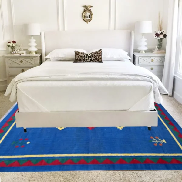 Tribal Handmade Blue Kilim Rug - Image 2