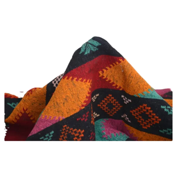 Vintage Handmade Black Kilim Rug - Image 6