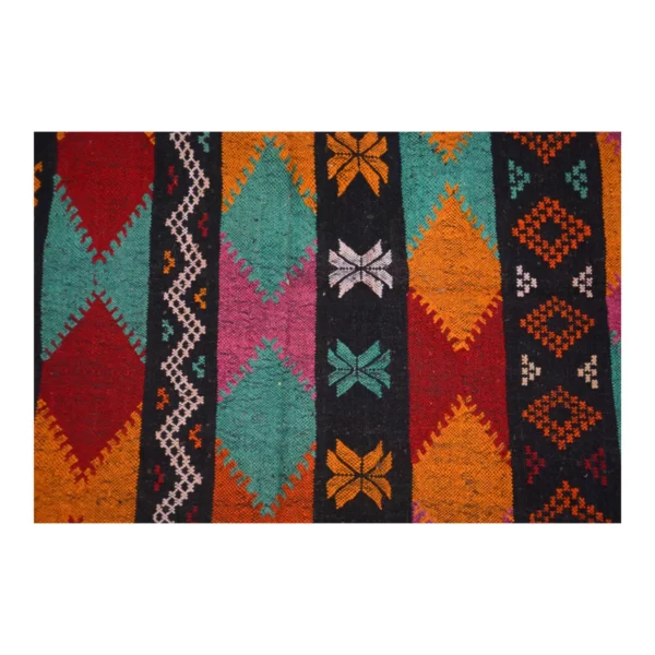 Vintage Handmade Black Kilim Rug - Image 7