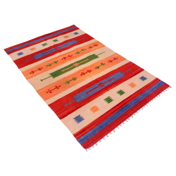 Vintage Handwoven Akaroa Striped Rug - Image 4