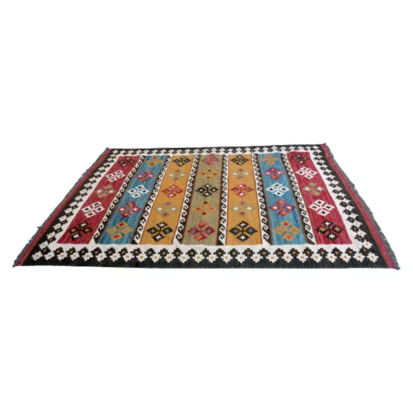 Vintage Handwoven Multicolor Kilim Rug - Image 3