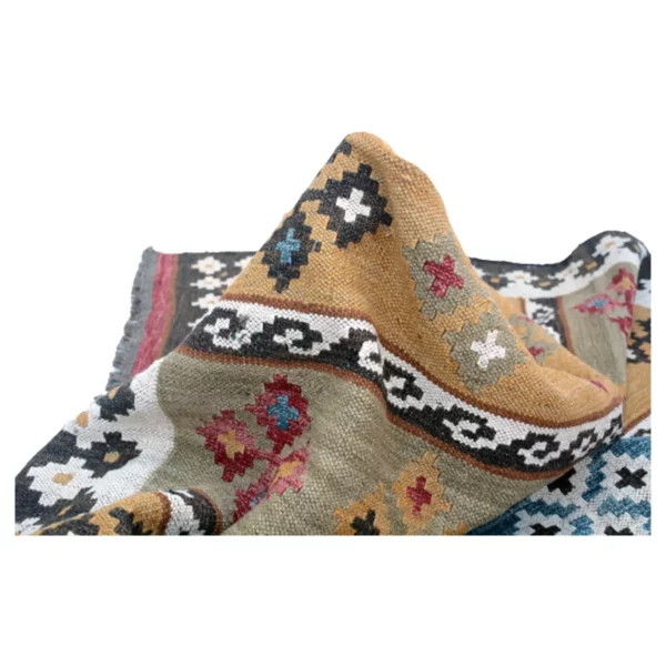 Vintage Handwoven Multicolor Kilim Rug - Image 6