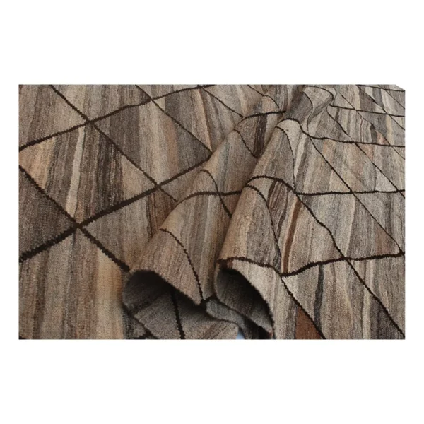 Ariana Neutral Silk Kilim Rug - Image 6