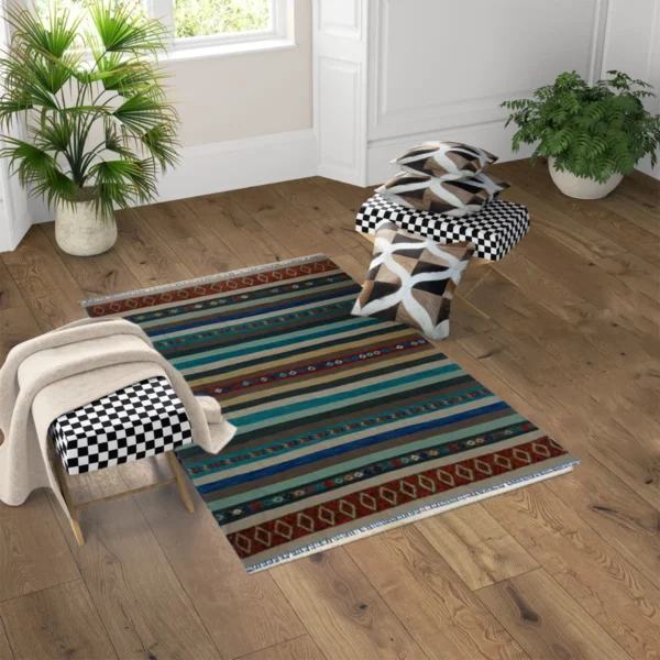 Soumak Multicolor Kilim Rug - Image 2