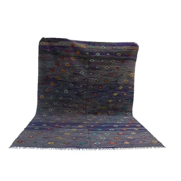 Soumak Ship Gray Kilim Rug - Image 4