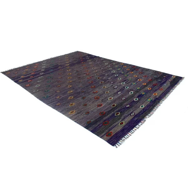 Soumak Ship Gray Kilim Rug - Image 6