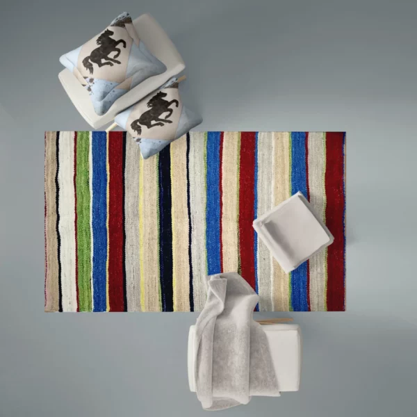 Striped Handmade Kilim Rugs - Image 4