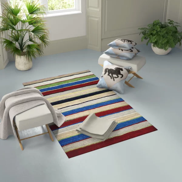 Striped Handmade Kilim Rugs - Image 3