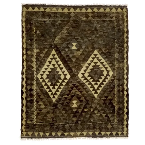 Neutral Handwoven Domino Kilim Rugs - Image 3