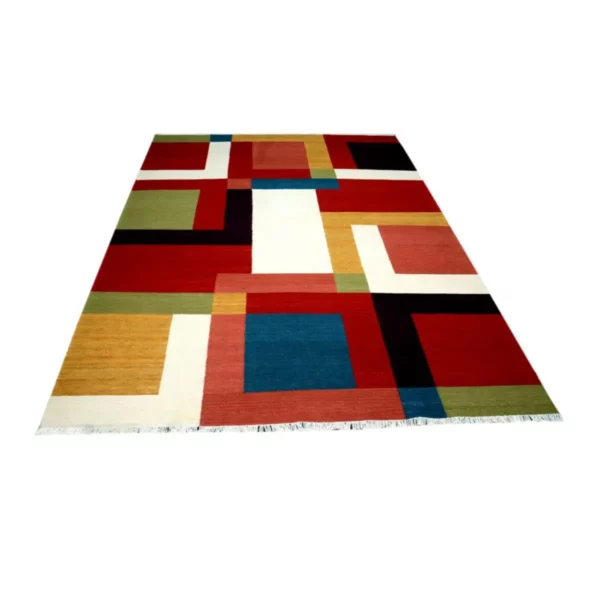 Modern Handmade Coral Rug - Image 2