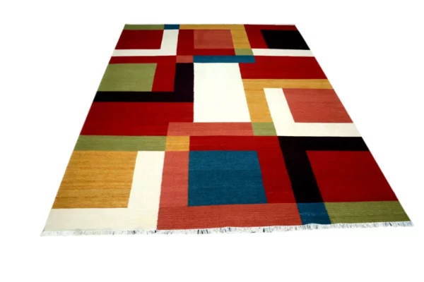 Modern Handmade Coral Rug - Image 4