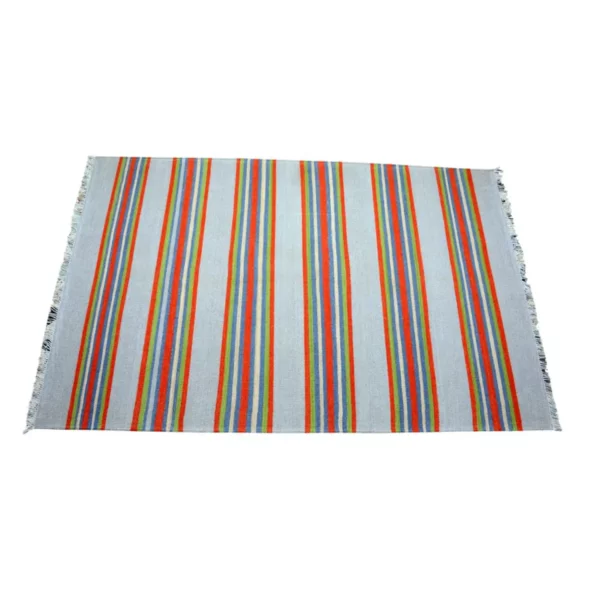 Handmade Striped Stack Pattern Rug - Image 2