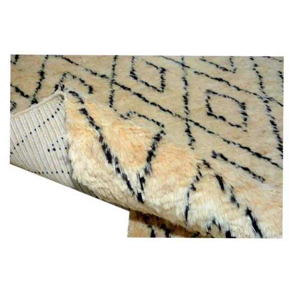 Moroccan Yellow Fluffy Soft Rug - Image 2