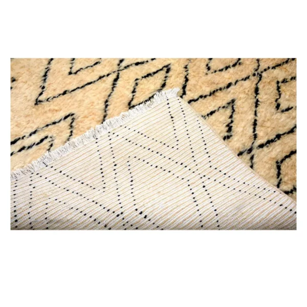 Moroccan Yellow Fluffy Soft Rug - Image 3