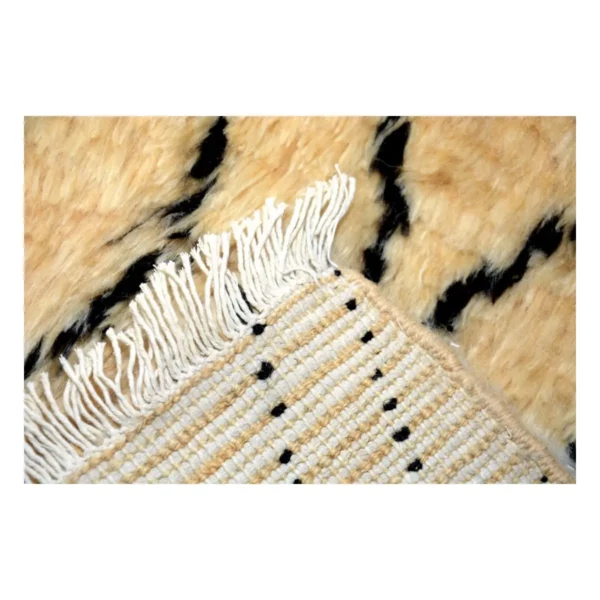 Moroccan Yellow Fluffy Soft Rug - Image 4