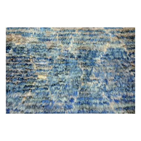 Moroccan Blue Soft Handknotted Rug - Image 5