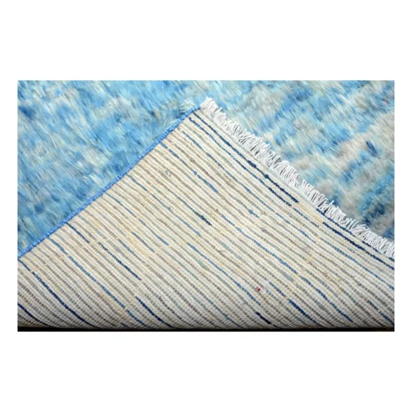 Moroccan Blue Soft Handknotted Rug - Image 4