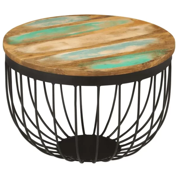 Coffee Table 19.7"x13.8" Solid Wood Reclaimed and Steel