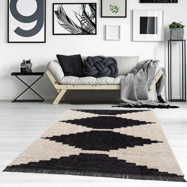 Black & Ivory Modern Area Rug - Image 4