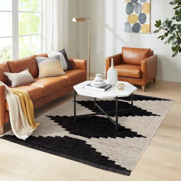 Black & Ivory Modern Area Rug - Image 5
