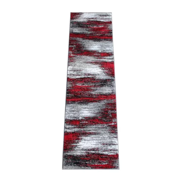 Orange Abstract Area Rug