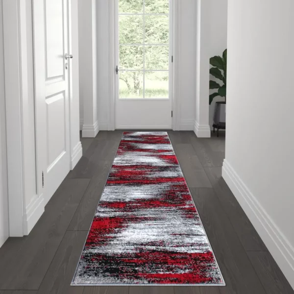 Orange Abstract Area Rug - Image 2