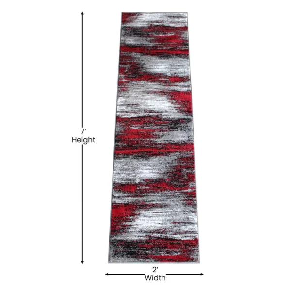 Orange Abstract Area Rug - Image 4