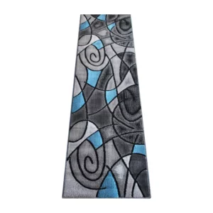 Blue Abstract Area Rug
