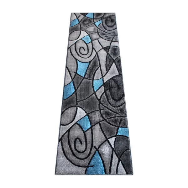 Blue Abstract Area Rug