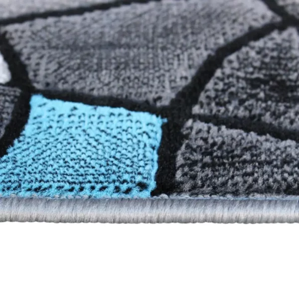 Blue Abstract Area Rug - Image 5