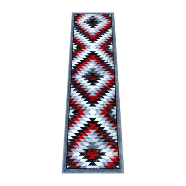 Teagan Collection Southwestern Red Rug