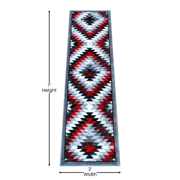Teagan Collection Southwestern Red Rug - Image 4