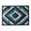 Teagan Collection Southwestern 5' x 7' Turquoise Area Rug