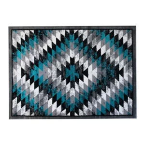 Teagan Collection Southwestern 5' x 7' Turquoise Area Rug