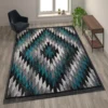 Teagan Collection Southwestern 5' x 7' Turquoise Area Rug - Image 2