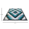 Teagan Collection Southwestern 5' x 7' Turquoise Area Rug - Image 4