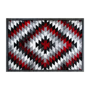 Teagan Collection Southwestern 5' x 7' Red Area Rug