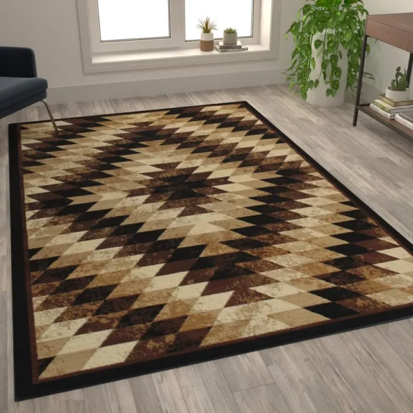 Teagan Collection Southwestern 6' x 9' Brown Area Rug - Image 2