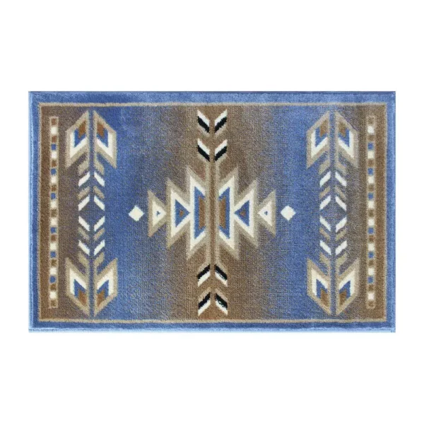 Lodi Collection Southwestern 2' x 3' Blue Area Rug