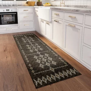 Yuma Brown Transitional Southwest 2'3" x 7'6" Runner Rug Brown AYU33