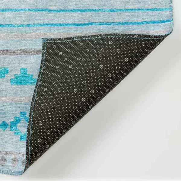 Yuma Turquoise Bohemian Southwest 2'3" x 7'6" Runner Rug Turquoise AYU40 - Image 4