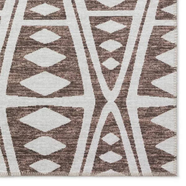 Yuma Brown Southwestern Southwest 10' x 14' Area Rug - Durable, Stain Resistant, Indoor/Outdoor Use - Image 2