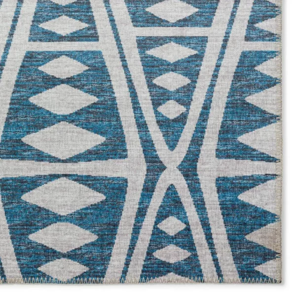 Yuma Blue Southwestern Southwest 9' x 12' Area Rug Blue - Durable and Stylish | Made in the USA - Image 2