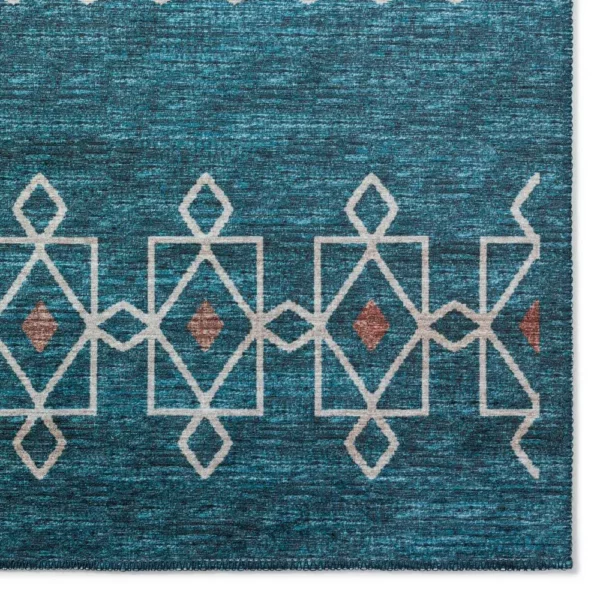 Yuma Blue Transitional Southwest 10' x 14' Area Rug Blue AYU33 - Image 2