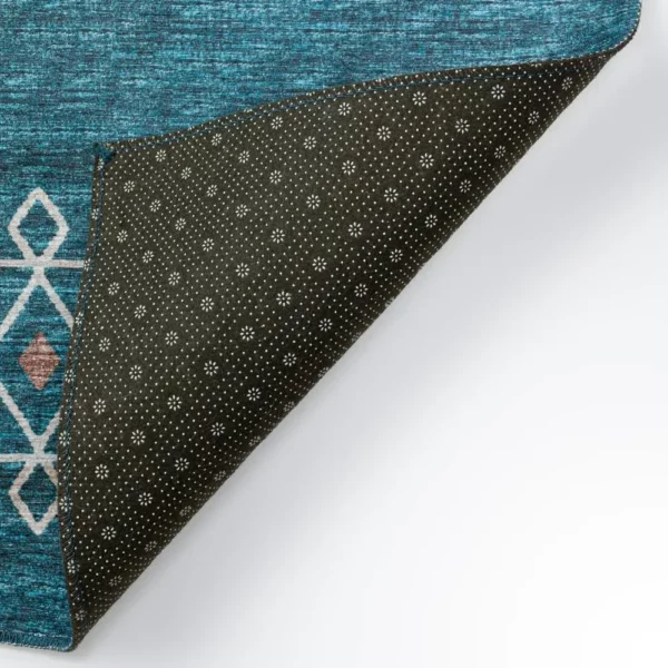 Yuma Blue Transitional Southwest 10' x 14' Area Rug Blue AYU33 - Image 4