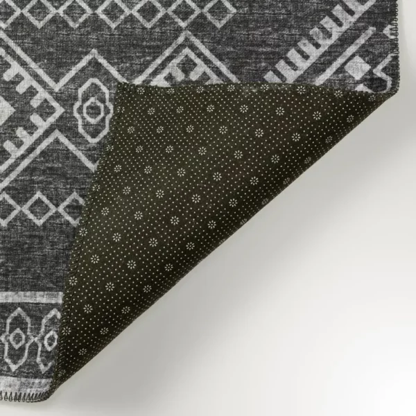 Yuma Gray Transitional Southwest 10' x 14' Area Rug Gray AYU44 - Image 4