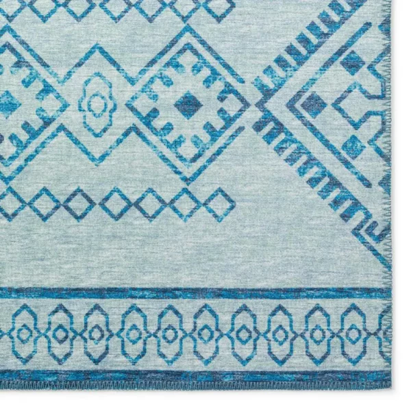 Yuma Blue Transitional Southwest 9' x 12' Area Rug Blue AYU44 - Image 2