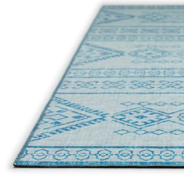 Yuma Blue Transitional Southwest 9' x 12' Area Rug Blue AYU44 - Image 3