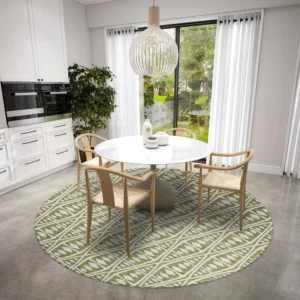 Yuma Olive Southwestern Southwest 8' x 8' Area Rug - Durable and Stylish | Made in the USA